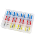 300 Pack Waterproof Heat Shrink Butt Wire Connectors With Solder And Glue Seal Terminals For Auto Boat Repair Electrical Wiring Projects Crimping Tool Ready Kit, assorted colors in organizer