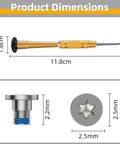 Precision Torque Screwdriver And Pro Grade Replacement Screws For Ray Ban Meta Smart Glasses Fix Sneaky Temple Wobbles On Gen 2 Gen 1 Oakley Meta Hstn Wayfarer Display Kits dimensions shown with measurements.