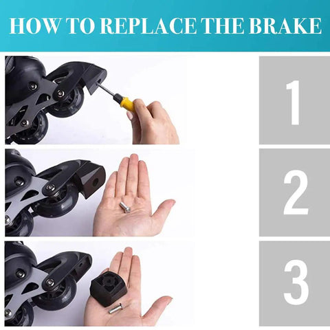 Steps to replace Replacement Inline Skate Brake Pad TPR Material Lightweight Durable Stopper Pad for Inline Skates