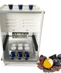 Pro Grade Coffee Capsule Sealer Machine With 2 Or 6 Hole Electric Capping For 37mm 50mm And 54mm Cups, shown with capsules