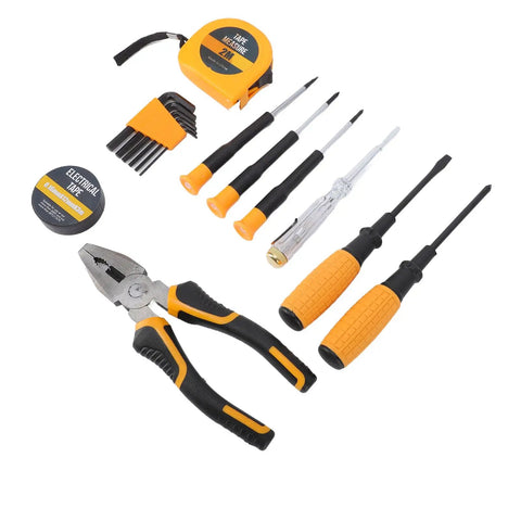 General Household Tool Kit 40 To 43 Piece Home Tool Set with screwdrivers, pliers, tape measure, electrical tape visible