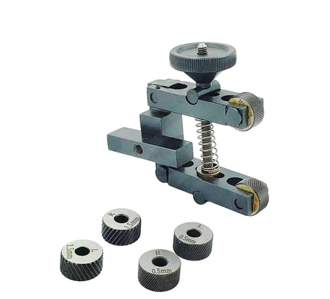 Knurling Tool Set For Lathe 2 Inch 50 mm Capacity Heavy Duty Pro Grade Hardened Diamond Pitch Knurls with 3 wheel options and spring clamp