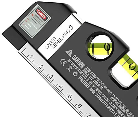 Laser Level And Multipurpose Tape Measure Kit For DIY Home Improvement 8 Feet Plus Range With Standard And Metric Rulers Pinpoint Accuracy Triple Positioning Bubble Line Laser Pro Grade For Framing Hanging Tiling