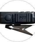 Badass Usb C Lapel Mic Kit With Smart PTT Button showing clip and button details in black plastic design for cellphones and tablets.
