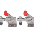 Quick Release Vertical Toggle Clamp For Woodworking 150 Lb Hold Easy Release Lever 304 Stainless Steel Fixture with red handles