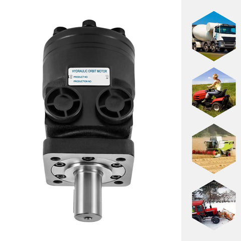 Built Tough Hydraulic Motor For 101 1001 009 And Eaton 101 1001 with cast iron body, shown with industrial machinery use
