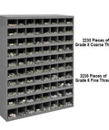 Coarse And Fine Thread Grade 8 Bolt Kit Combo With 4460 Piece Fastener Set Including Hex Cap Screws Hex Nuts Nylon Locknuts Washers And Two 40 Hole Metal Bins For DIY Projects And Heavy Duty Hardware Organization