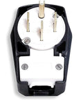 Angled NEMA 14-50P Plug Beefy Heavy Duty 50 Amp 125/250V, 3 Pole 4 Wire, Cord Mounted Industrial Grade, Black And White