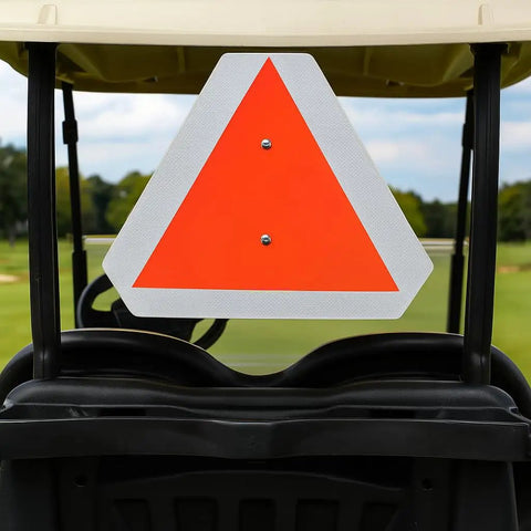 Glow In The Dark Slow Moving Vehicle Sign For Golf Carts And UTVs Aluminum 16x14 Inch Safety Triangle Sign DOT Compliant SMV Sign