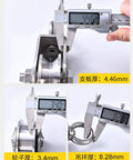 Measurement details of Top Shelf Two Piece U Groove Caster Wheel With Heavy Duty 304 Stainless Steel Body and Zero Drag 360 Rotating Ring.