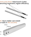 Copper Rivets And Burrs Kit For Leather Working 116 Pcs with 3.5mm and 4mm hole punch cutter and burrs setter tool