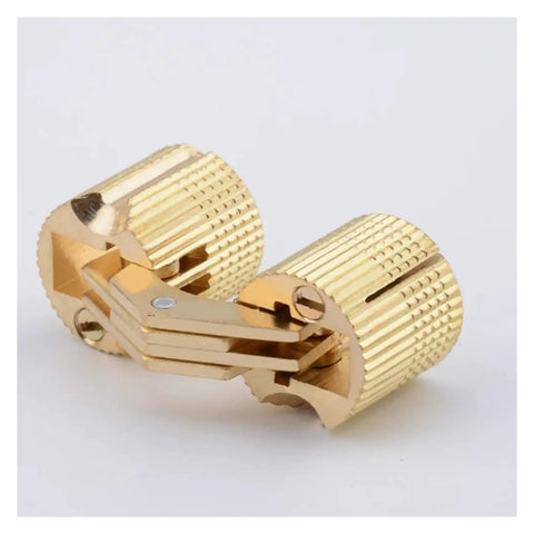 Two Piece Copper Barrel Concealed Cabinet Hinges For Jewelry Boxes And Small Cabinets Invisible Mount Cylindrical Design