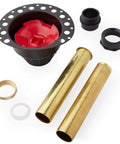 Freestanding Tub Drain Rough-In Kit for PVC Pipe with Low Profile Deck Flange and Built-In Test Cap parts layout