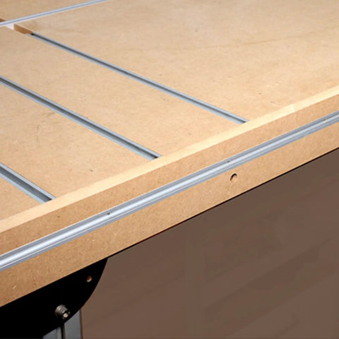 Pro Grade Aluminum T Slot Miter Jig for Woodworking and Router Trimming, Red Miter Track Rails With Screw Chutes, table integration