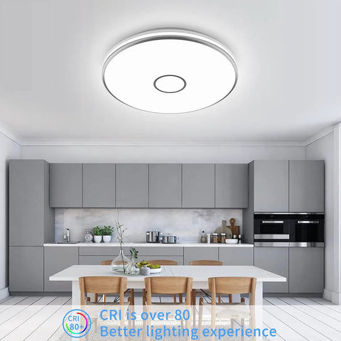 15 Inch LED Flush Mount Ceiling Light 40W 3800 Lumens Daylight 5000K in a kitchen setting