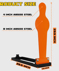 Durable 28 Inch AR500 Auto Reset Popper Target For Pistol And Rifle Shooting, Three Eighths Inch Thick Steel, Orange Finish