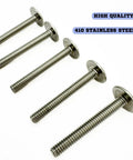 Combo Sidewalk Bolts Set In 304 Stainless Steel For Hurricane Hardware, One Quarter Inch By One Inch, Outdoor Shutter And Panel Anchors, Corrosion Resistant Marine Grade Fasteners, 25 Pack, side view.