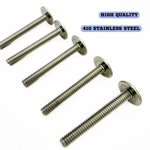 Combo Sidewalk Bolts Set In 304 Stainless Steel For Hurricane Hardware, One Quarter Inch By One Inch, Outdoor Shutter And Panel Anchors, Corrosion Resistant Marine Grade Fasteners, 25 Pack, side view.