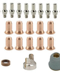 Plasma Cutter Consumables Kit For CUT60 Torch Replacement Includes Electrode Tip Nozzle Shield Cap Swirl Ring 23 Piece 0.9mm Set