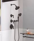 Oil Rubbed Bronze Bancroft Wall-Mount Handshower Holder, Solid Brass Construction, Adjustable Pivot Bracket For Easy Angle Control