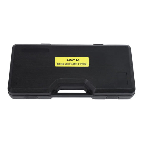 Thinking Process: black hard plastic carrying case for hydraulic bearing puller kit, portable storage box