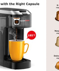 One Touch Single Serve Coffee Maker For K Cup Pods, Fast 3 Minute Brew, Space Saving Mini Brewer, fits travel mugs, silver
