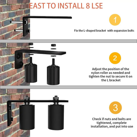 Installation steps for 3 Inch Gate Roller Guide With L Bracket Universal Adjustable Gate Roller For Sliding Gates Beefy Heavy Duty Sliding Gate Kit