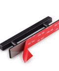 Stick On Cabinet Handles Matte Black 6 Inch No Drill Drawer Pulls with red double-sided tape backing.