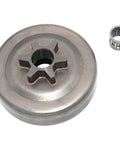 Top Notch Clutch Drum Bearing 3/8 Inch 6 Tooth Chainsaw Replacement Component shown with bearing, ideal for heavy-duty yard work.