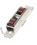 Heavy Duty Double Wheel Sash Pulleys Four Pack Stainless Steel Sliding Door Rollers with red wheels for smooth glide