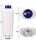 Water Filter Cartridges For DLSC002 Activated Carbon And Ion Exchange Softener Fits ECAM ESAM ETAM BCO EC Coffee Machines Pack Of 4 Delivers Cleaner Taste By Removing Chlorine And Lime Scale For A Smoother Morning Brew, dimensions view