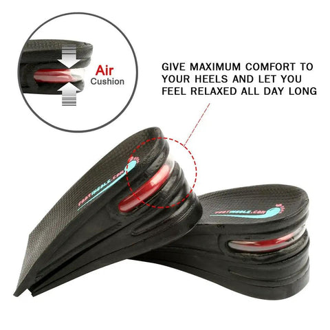Height Boost Shoe Inserts With 3 Adjustable Layers For Men And Women, 2.5 Inch Lift, Discreet Natural Looking Elevation, Air Cushioned Heel Caps For All Day Comfort And Impact Absorption