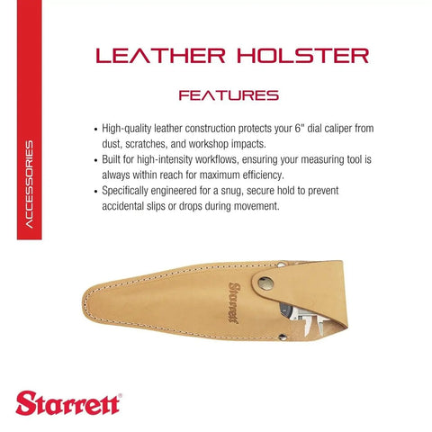 Premium Leather Holster for 6 Inch Dial Caliper with Durable Protection, Quick Access, and Secure Fit, a Precision Tool Accessory Built for Pro DIYers, 915 Model displayed flat.