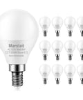 12 Pack E12 Ceiling Fan Light Bulbs, 60W Equivalent, Daylight White 5000K, displayed with small base, A15 size, non dimmable