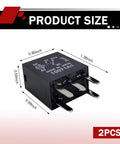 2 Pack 12V 5 Pin Car Relay Plug And Play Direct Replacement For Fuel Pump And Engine Control, Universal Fit, product size details