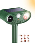 Solar Powered Ultrasonic Animal Repellent With Motion Sensor And Strobe Light, Dual Mode Yard Garden Lawn Pest Deterrent