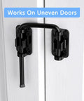 Heavy Duty Patio Sliding Door Loop Lock With U Shaped Latch Hook Adjustable 0 To 180 Degree Rotating Bar on white door