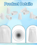 Ceramic wire connector caps, 50pcs; front and side views; small insulated porcelain caps, withstand up to 1000°F.