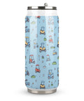 Boss Level 304 Stainless Steel Insulated Tumbler With Secure Straw Lid And Leak Proof Screw Cap, Golf Cart Ready Travel Coffee Mug for smooth sips and all day chill, decorated with golf cart patterns.