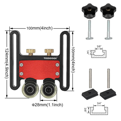 Heavy Duty Bearing Roller Featherboards For Table Saw Router Table Band Saw Push Fence Jig with dual steel rollers and clamps.