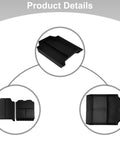 Product details of Straight Up Rugged Black Abs Center Console Storage Tray For Tesla Cybertruck 2024 with interior dividers.