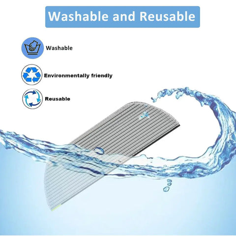 Replacement Mop Pads For Robot Vacuums, Washable Reusable Microfiber Soft Pads, image showing microfiber pad with water splash.
