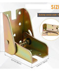 Rock Solid Built Like A Tank Zinc Plated Heavy Duty Four Piece Set Of Ninety Degree Self Locking Folding Hinges For Table Legs, 6.5cm size.