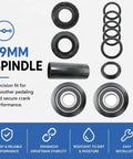 19mm American BMX Bottom Bracket Kit With Cups, Washers And Spacer Tube, Sealed Bearings, Fits American And European BB Standards, Black Finish, Built Tough For Smooth Pedaling On Every Ride.