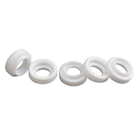TIG Gas Lens Insulator Cup Gaskets For WP 9 20 25 Torch Direct Fit Pro Grade 54N63-20 And 598882 shown in a row of white rings