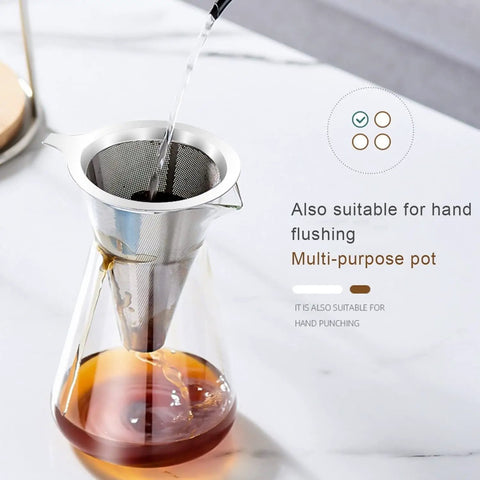 Top Shelf Cold Brew Drip Tower And Ice Coffee Maker with solid reusable filter dripper pouring water into glass brewer.