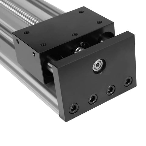 Close-up of Bad Ass Heavy Duty Manual Sliding Table With Drop Dead Smooth Dual Optical Axis Linear Rail Guide for CNC upgrade.