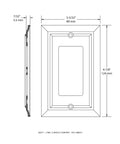 Technical drawing of Decorative Light Switch Cover Pure White 1 Gang Decorator Rocker Wall Plate dimensions