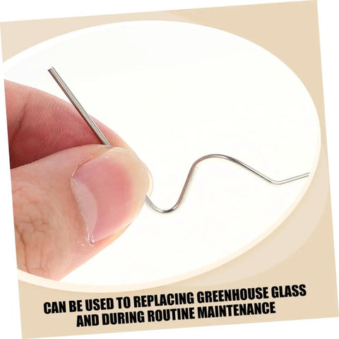Greenhouse Glass Repair Kit With Stainless Steel Clamps And Wire, 100 Pieces, Easy To Use For Replacing Glass, Quick Fixes, Durable Clips For A Secure, Weatherproof Seal And Ongoing Greenhouse Maintenance