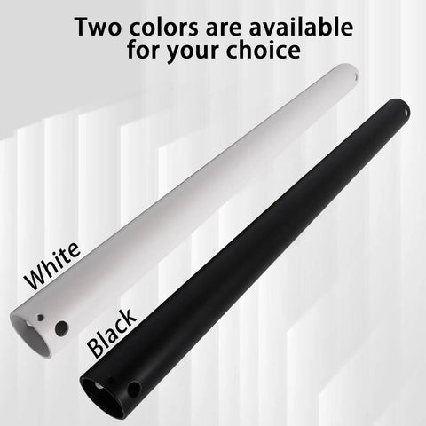 Hella Sturdy 16 Inch Ceiling Fan Extension Rod Non Threaded Drop Pipe available in white and black colors.